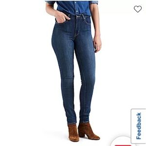 Levi’s 721 high rise skinny distressed hem